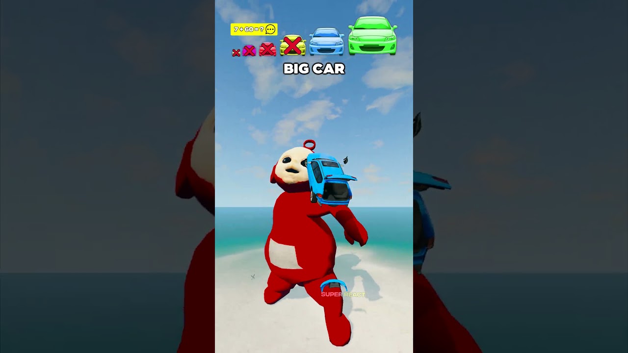 Big & Small Cars vs Po Teletubbies Kick & Punch #beamngdrive