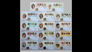 1998 Diana Princess of Wales Commonwealth Coin Cover Set - Benham First Day Covers