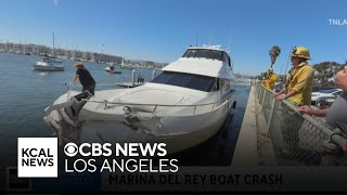 No injuries after boat slams into wall in Marina del Rey