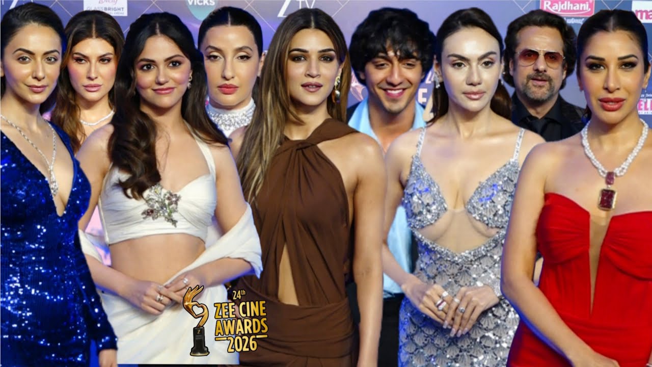 Celebrities Arrive At 24th Zee Cine Awards 2026 | Rakul,Kriti Sanon,Aneet Padda,Ahaan Panday,Nora