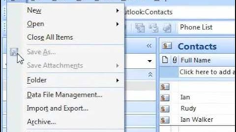 How to print the contacts folder like a phone list Outlook
