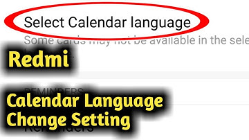 Redmi Calendar Language Change Setting