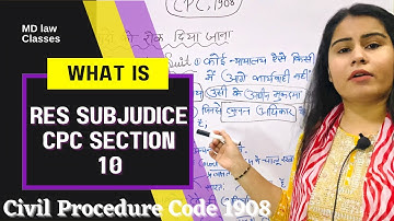 What is Res Subjudice CPC section 10 in hindi ?