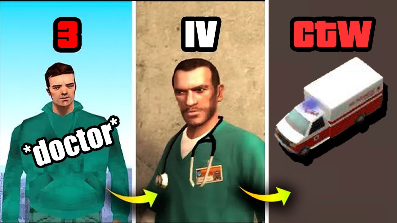 WORKING AS DOCTOR In GTA Games (Evolution)