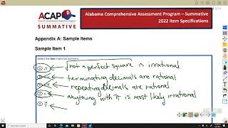 ACAP Grade 8 math sample item 1