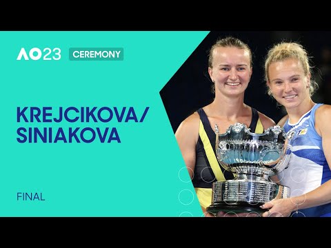 Women's doubles ceremony | krejcikova/siniakova v aoyama/shibahara | australian open 2023 final