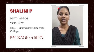 Congratulations, Shalini P , for getting placed as an  Automation Testing