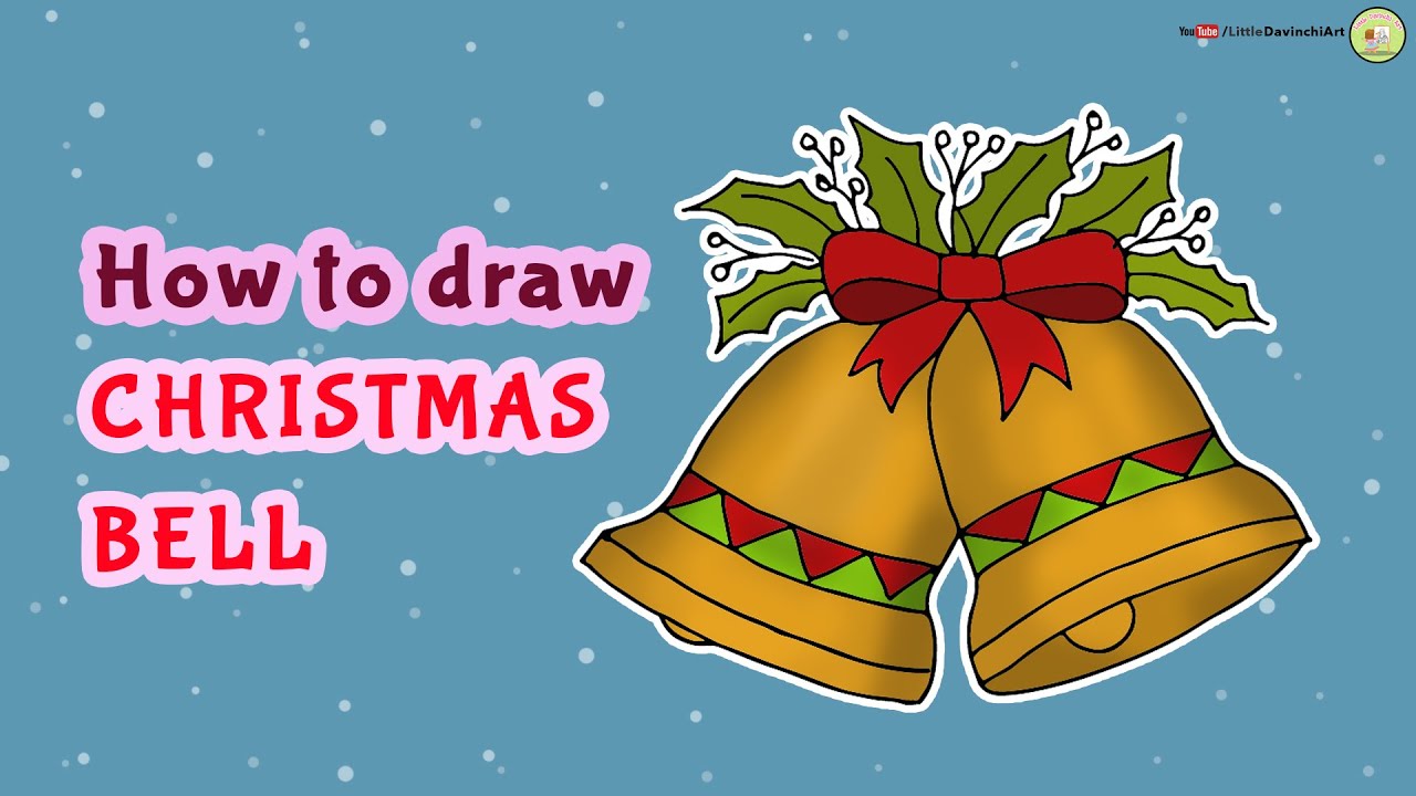 How to draw CHRISTMAS BELL | Easy drawing tutorial for kids - YouTube