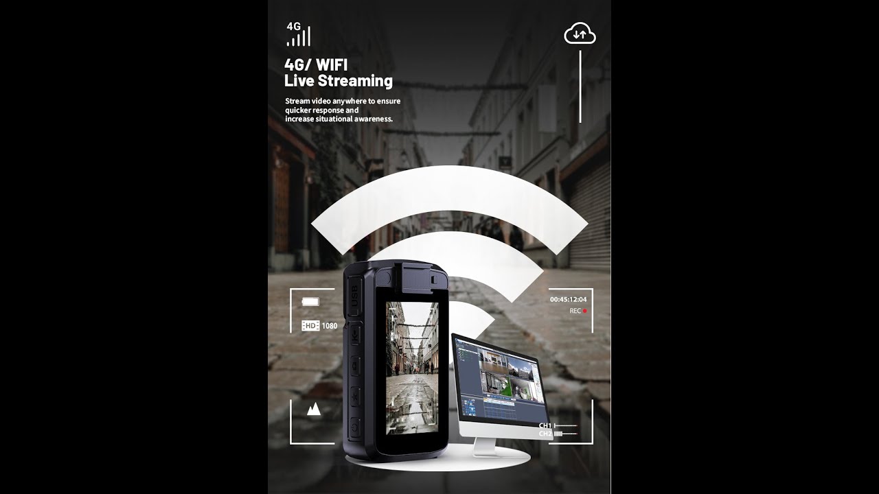 SECURITY BODY CAM 4G AI Body Worn Camera M530