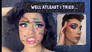 I tried to recreate James Charles' eyeshadow look...