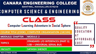 VTU CO (18CS34) COMPUTER ORGANISATION STANDARD I/O INTERFACES (PART 3) USB (M2 L11)