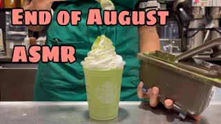 End Of August Starbucks Cafe Work Vlog - Target Starbucks - ASMR