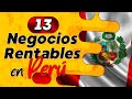 ✅ 13 Negocios Rentables en Perú con Poco Dinero 🤑 Ideas de Negocios en Perú