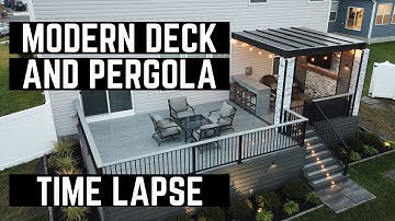 Modern Deck and Pergola Build - Full Project Time Lapse
