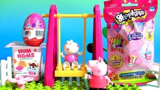 Peppa Pig Playground Swing Construction Building Blocks With Kinder Surprise My Little Pony