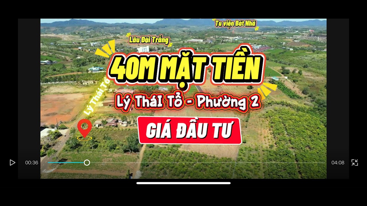 Sở Hữu 40m Mặt Tiền lý Thái Tổ Phường 2 Bảo Lộc - Quy Hoạch Lộ Giới 40m - Giá Đầu Tư