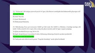 TARIX FANiDAN ASOSIY OLIMPIADANING TUMAN (SHAHAR) BOSQICHI TEST SAVOLLARIGA VIDEO-YECHIMLAR