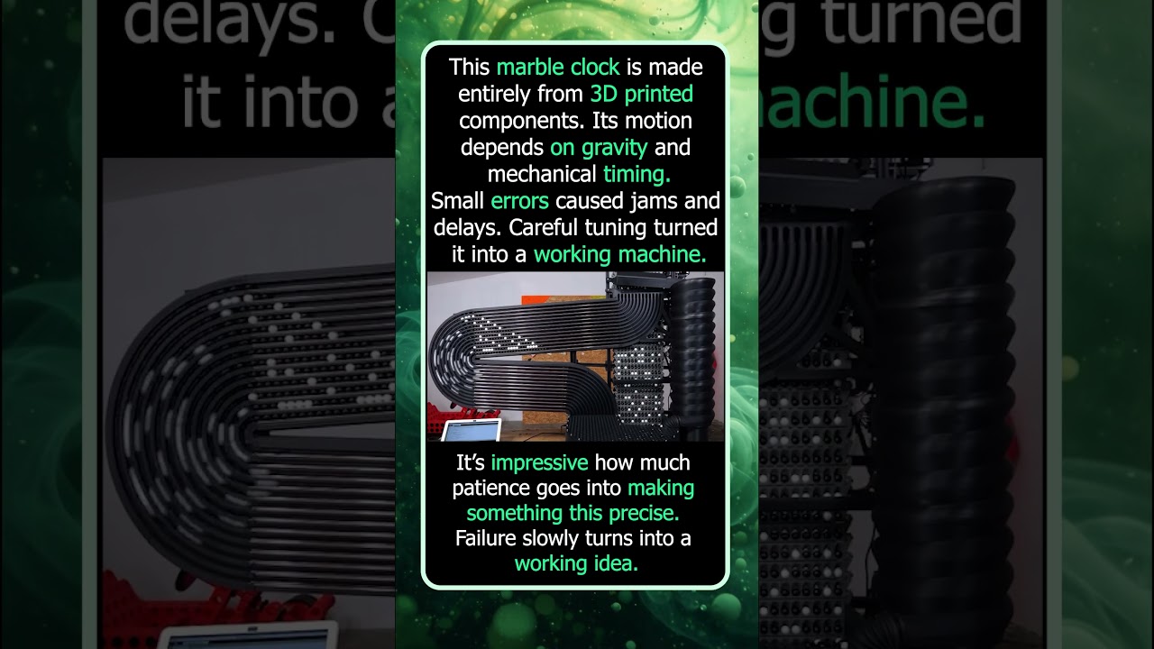 A Mechanical Clock Built Only From 3D Printed Parts