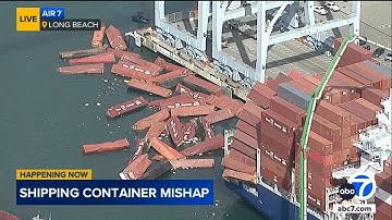 LIVE: Multiple shipping containers fall off cargo ship into water at Port of Long Beach, CA