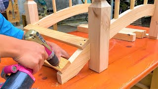 Unique And Creative Woodworking Skills // Design A Curved Bridge For Your Garden To Become Romantic