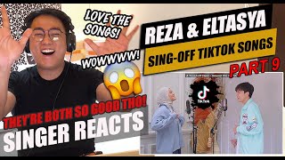 SING-OFF TIKTOK SONGS PART 9 (Zoom, Wait A Minute!, RIP Love) vs @Eltasya Natasha | SINGER REACTION