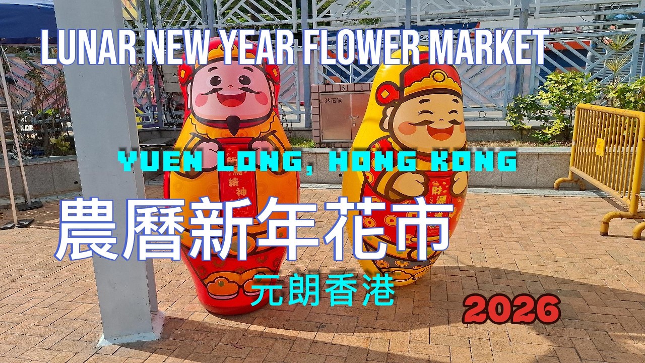 Lunar New Year Flower Market2026農曆新年花市Yuen LongHong Kong 元朗香港 #travel #citylights #song #walkthrough