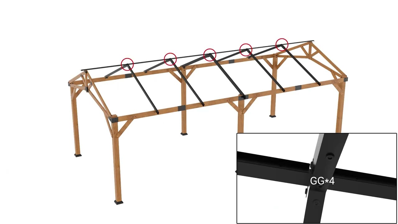 Jocisland 12'x24' Cedar Wood Hardtop Gazebo with Waterproof