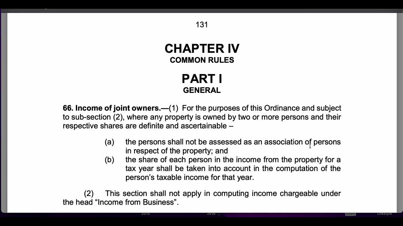 of Joint OwnersThis Tax Rule Will Save You Millions in Taxes in PakistanSection 66
