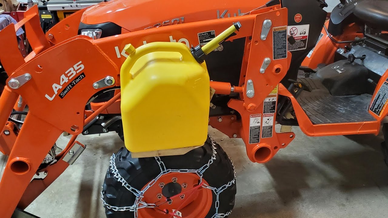 Kubota B2601 fuel can spout for easier filling. YouTube