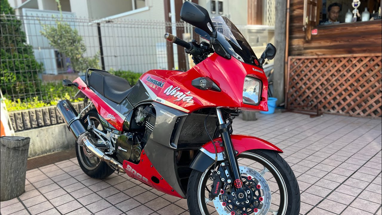 NOJIMA DLC-TITAANマフラーサウンドを聞け、kawasaki GPZ900R Ninja