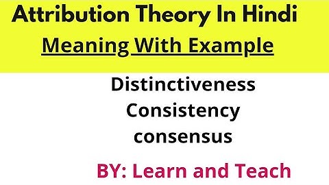 Attribution Theory in Hindi. (Organizational Behavior)
