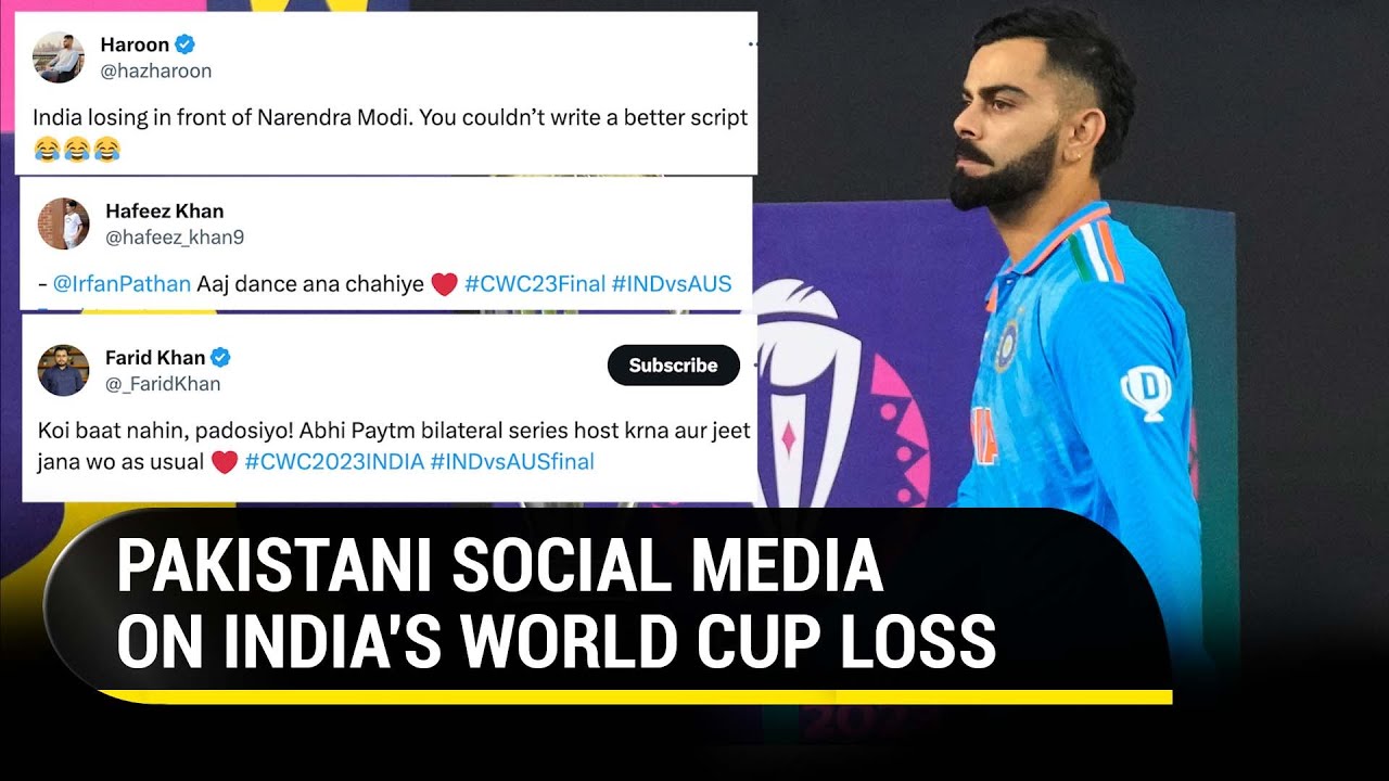 World Cup: Pakistani Reactions On Social Media To India's Loss Against Australia In Final | Watch