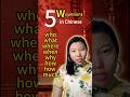 Learn Chinese 5W Questions 🇨🇳 | Who, What, Where, When &amp; Why in Mandarin