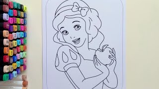 Coloring Snow White Coloring Page| DisneyPrincess Coloring Page | Touch Art Markers