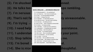 Basic English Sentences vs Advanced English