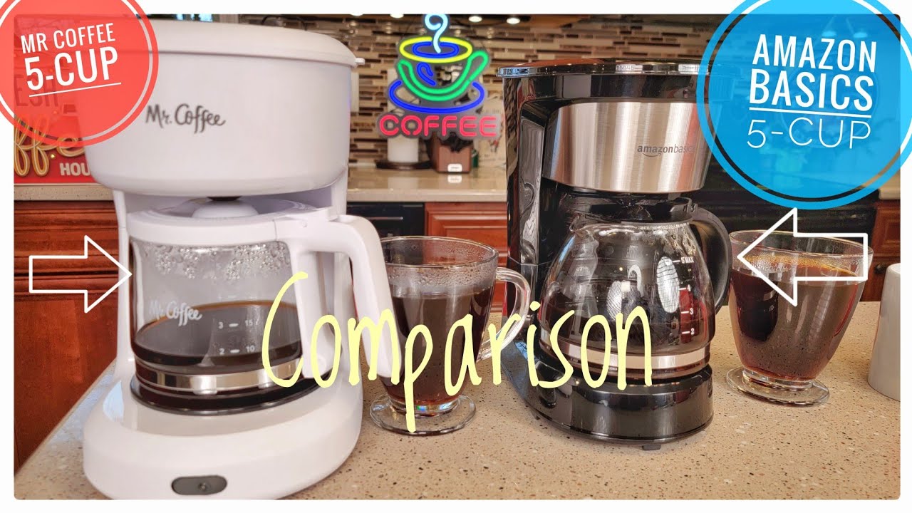 Mr. Coffee vs  Basics 5 Cup Coffee Maker Comparison 