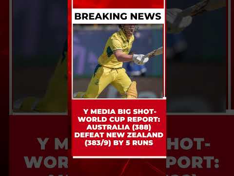 Y MEDIA BIG SHOT- WORLD CUP REPORT: AUSTRALIA (388) DEFEAT NEW ZEALAND (383/9) BY 5 RUNS