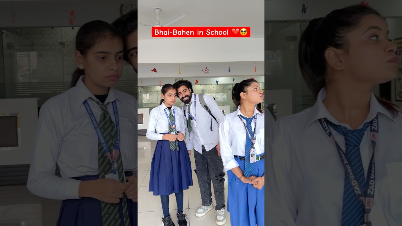 Bhai-Bahen in School ❤️😎 #shorts #ytshorts #comedy #bhaibahen #teratrigun