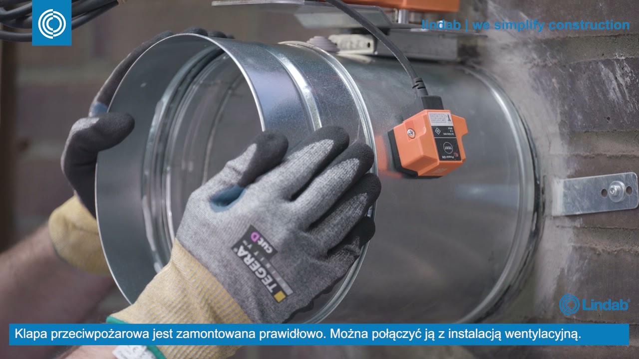 Montaż klapy przeciwpożarowej WH25 w ścianie murowanej