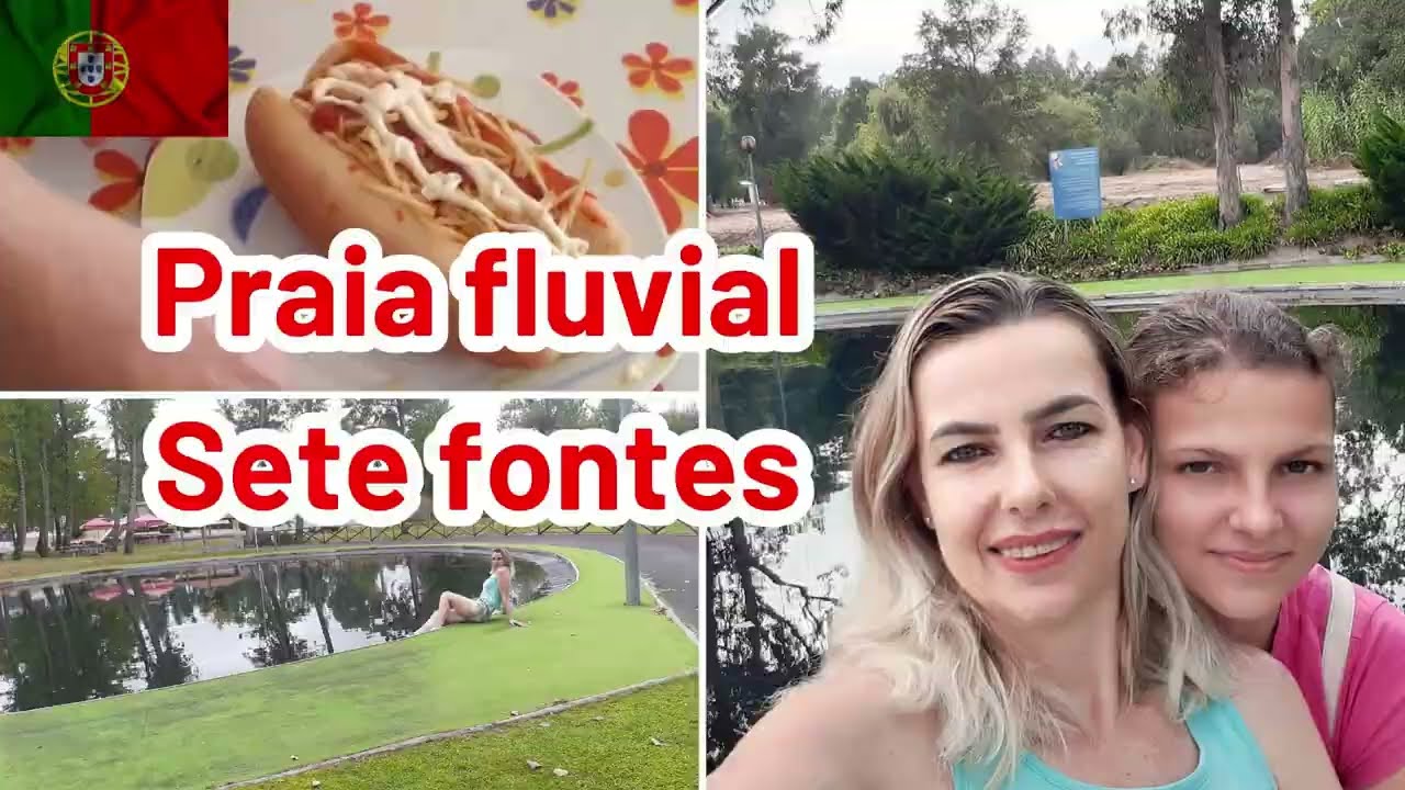 PRAIA  FLUVIAL SETE  FONTES MUITO TOP. MAIS FAZENDO CACHORRO QUENTE COMIGO. #viveremportugal