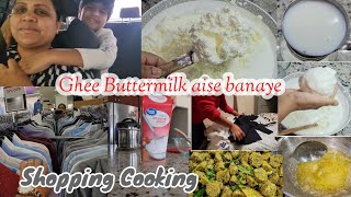 Desi style ghee and Buttermilk from Whipping cream try once| Shopping Cooking vlog screenshot 5
