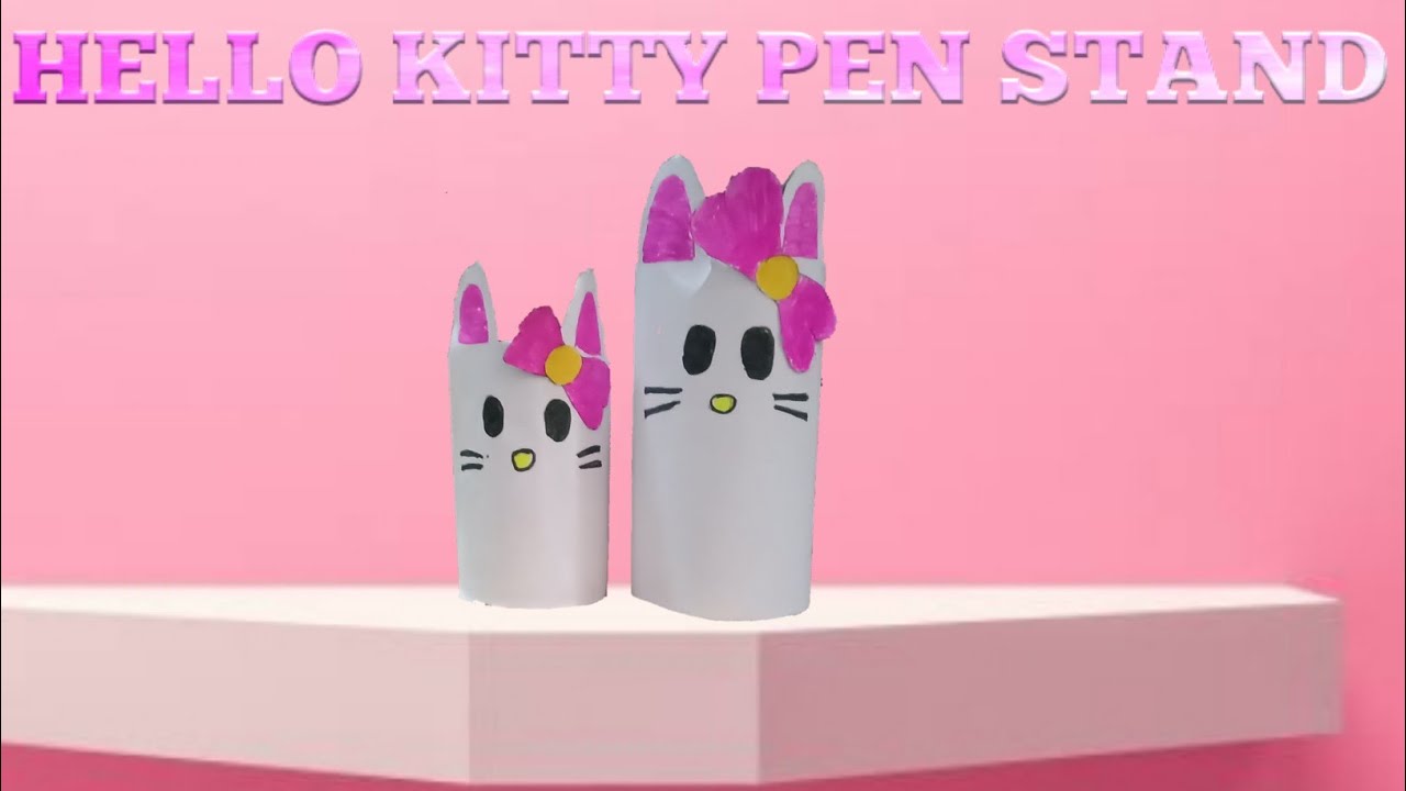 Hello Kitty Stand idea DIY How To Make Hello Kitty Pen holder