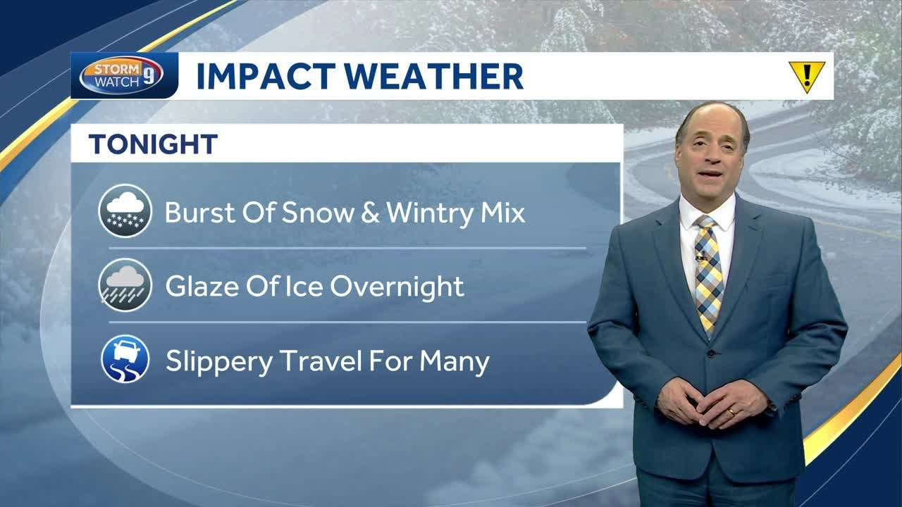 Video: Burst of snow, wintry mix in NH; glaze of ice possible on roads ...