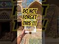 DO NOT FORGET THIS ON THE SILK ROAD