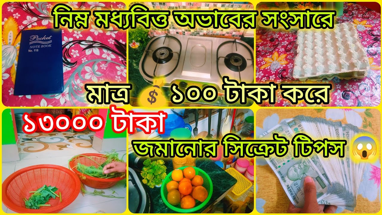 💰💸নিম্ন মধ্যবিত্ত অভাবের সংসারে মাত্র 100 টাকা দিয়ে কিভাবে 13 হাজার টাকা জমিয়েছি😱money saving tips