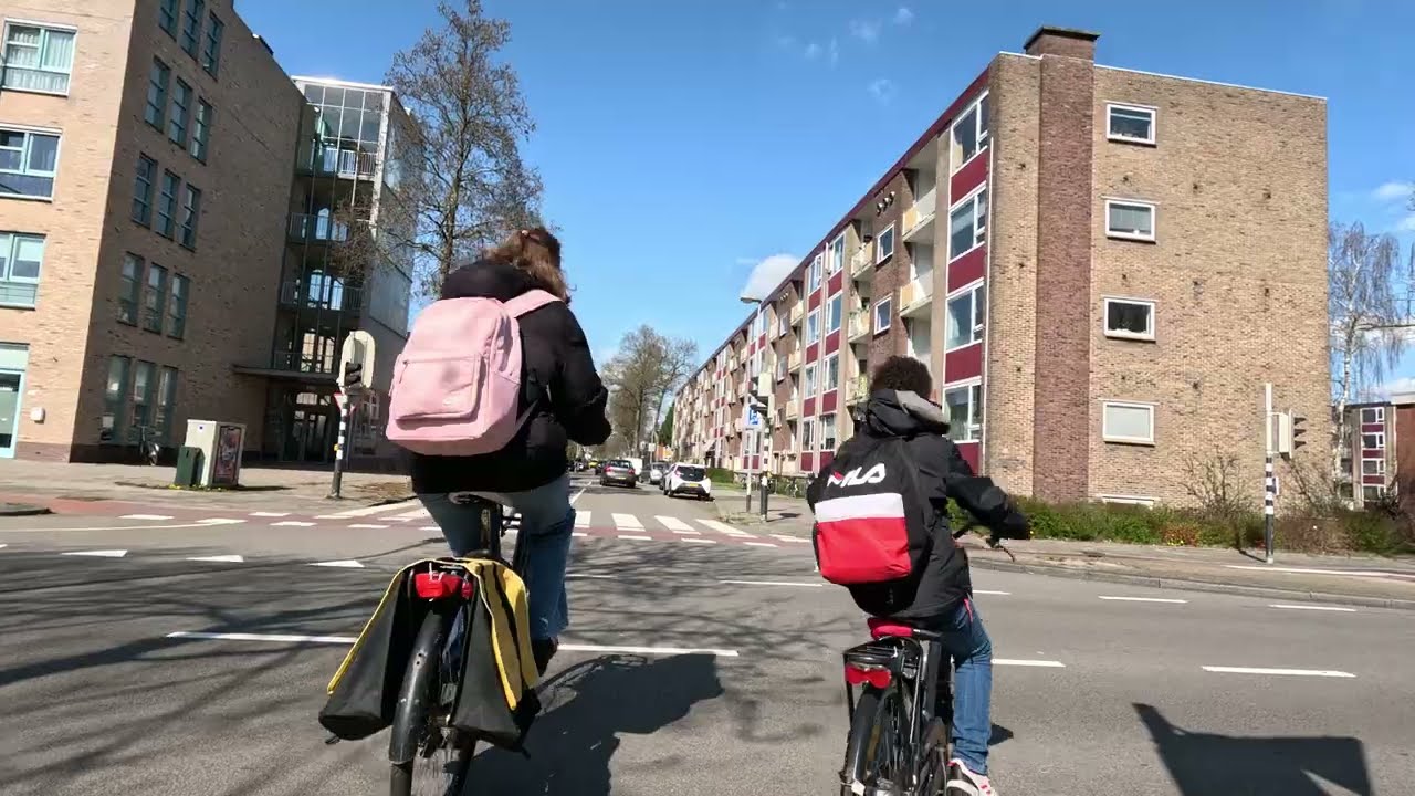 Cycling through Groningen's City Center to the North Walfridusbrug Bridge, Netherlands | 4K GoPro 11