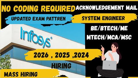 Infosys Exam mail & Pattern Out | Infosys Mass hiring 2026 ,2024 & 2025 | System Engineer