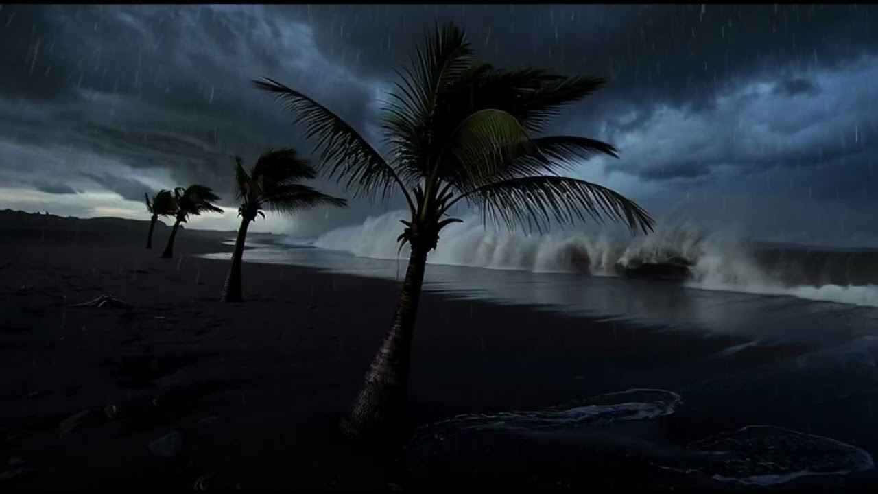 🌊 Heavy Rainstorm Over Ocean Waves – Relaxing Storm Sounds