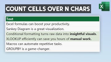 How to Count Cells Over n Characters in Excel