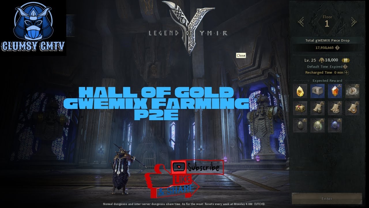 HALL OF GOLD gWEMIX Farming  - Legend of YMIR 